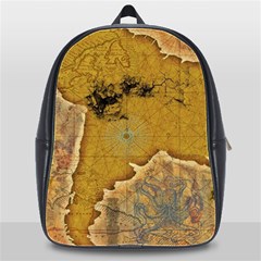 Vintage Map Of The World Continent School Bag (xl) by Proyonanggan