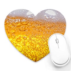 Liquid Bubble Drink Beer With Foam Texture Heart Mousepad by Cemarart