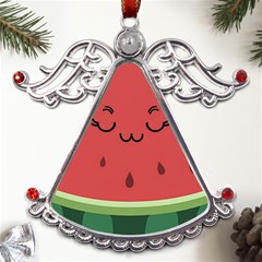 Watermelon Lock Love Metal Angel With Crystal Ornament by Cemarart