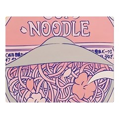 Ramen Kawaii Aesthetic Pink Premium Plush Fleece Blanket (large) by Cemarart