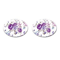 Flower-floral-design-paper-pattern-purple-watercolor-flowers-vector-material-90d2d381fc90ea7e9bf8355 Cufflinks (oval) by saad11