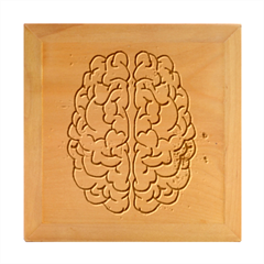 Brain Mind Psychology Idea Drawing Short Overalls Wood Photo Frame Cube by Azkajaya