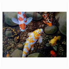 Koi Fish Clown Pool Stone Large Glasses Cloth by Cemarart