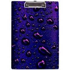 Purple Waterdrops Water Drops A4 Acrylic Clipboard by Cemarart