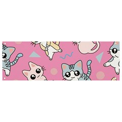 Cute Animal Little Cat Seamless Pattern Banner And Sign 9  X 3  by Grandong