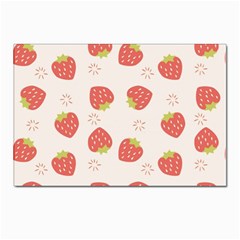 Strawberries Pattern Design Postcards 5  X 7  (pkg Of 10) by Grandong