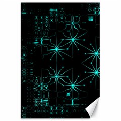 Space Time Abstract Pattern Alien Dark Green Pattern Canvas 20  X 30  by Cemarart