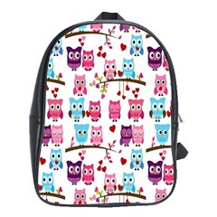 Owl Pattern School Bag (xl) by Cemarart