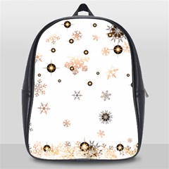 Golden-snowflake School Bag (large) by saad11