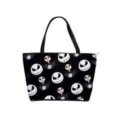 Jack Print, White, Before, Plain, Black, Simple, Christmas Classic Shoulder Handbag by nateshop