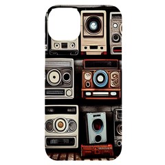 Retro Cameras Old Vintage Antique Iphone 14 Plus Black Uv Print Case by Grandong