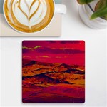 Time Wind Polishpattern Architecture Building City Cityscape Nature Pop-art Pop Surrealism  Retrowave UV Print Square Tile Coaster  Front