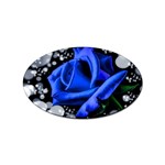Blue Rose Bloom Blossom Sticker Oval (100 pack) Front