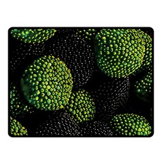 Berry,note, Green, Raspberries Fleece Blanket (small) by nateshop