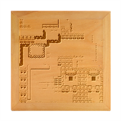 Pixel Map Game Wood Photo Frame Cube by Cemarart