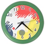 Red White Blue Retro Background, Retro Abstraction, Colored Retro Background Color Wall Clock Front