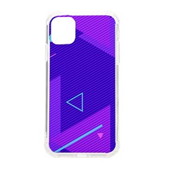 Purple Geometric Abstraction, Purple Neon Background Iphone 11 Tpu Uv Print Case by nateshop