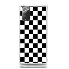 Black White Checker Pattern Checkerboard Samsung Galaxy Note 20 Tpu Uv Case by Grandong