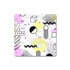 Graphic Design Geometric Background Square Magnet