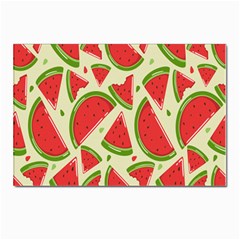 Cute Watermelon Seamless Pattern Postcard 4 x 6  (pkg Of 10) by Grandong