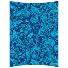 Blue Floral Pattern Texture, Floral Ornaments Texture Back Support Cushion by nateshop