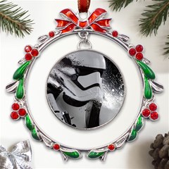 Stormtrooper Metal X mas Wreath Ribbon Ornament by Cemarart