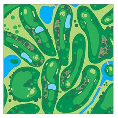 Golf Course Par Golf Course Green Square Satin Scarf (36  X 36 ) by Cemarart