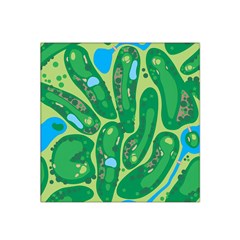 Golf Course Par Golf Course Green Satin Bandana Scarf 22  X 22  by Cemarart