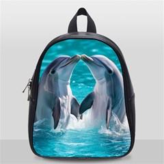 Dolphins Sea Ocean School Bag (small) by Cemarart