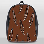 Feather Leaf Pattern Print School Bag (XL) Front