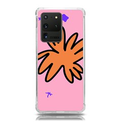 Doodle Flower Sparkles Orange Pink Samsung Galaxy S20 Ultra 6 9 Inch Tpu Uv Case by Cemarart