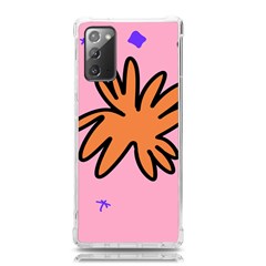 Doodle Flower Sparkles Orange Pink Samsung Galaxy Note 20 Tpu Uv Case by Cemarart