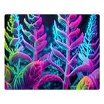 Spring Flower Neon Wallpaper Premium Plush Fleece Blanket (Large) 80 x60  Blanket Front