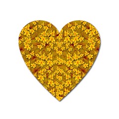 Blooming Flowers Of Lotus Paradise Heart Magnet by pepitasart