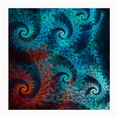 Fractal Art Spiral Ornaments Pattern Medium Glasses Cloth (2 Sides) by Cemarart