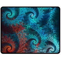 Fractal Art Spiral Ornaments Pattern Fleece Blanket (medium) by Cemarart