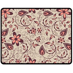 Violet Floral Pattern Flowers Vintage Flora Patterns Fleece Blanket (medium) by Cemarart