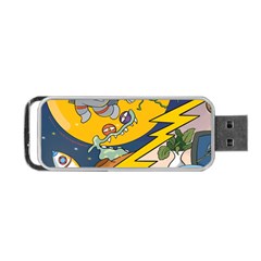 Astronaut Moon Monsters Spaceship Universe Space Cosmos Portable Usb Flash (one Side) by Maspions