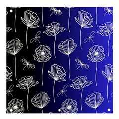 Pattern Floral Leaves Botanical White Flowers Banner And Sign 4  X 4  by Maspions