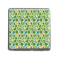 Leaves Tropical Background Pattern Green Botanical Texture Nature Foliage Memory Card Reader (square 5 Slot) by Maspions