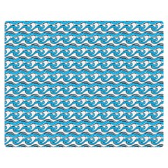 Blue Wave Sea Ocean Pattern Background Beach Nature Water Two Sides Premium Plush Fleece Blanket (teen Size) by Maspions