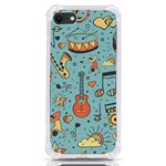 Seamless Pattern Musical Instruments Notes Headphones Player iPhone SE Front