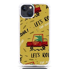 Childish Seamless Pattern With Dino Driver Iphone 13 Tpu Uv Print Case by Apen