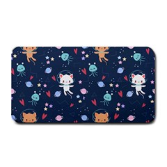 Cute Astronaut Cat With Star Galaxy Elements Seamless Pattern Medium Bar Mat by Apen