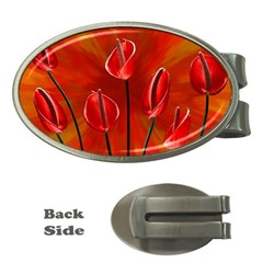 Flowers Red Money Clips (oval)  by Askadina