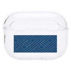 Plaid Background Blue Hard Pc Airpods Pro Case by Askadina