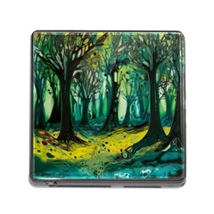 Trees Forest Mystical Forest Nature Junk Journal Landscape Nature Memory Card Reader (square 5 Slot) by Maspions