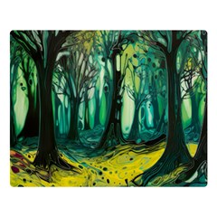 Trees Forest Mystical Forest Nature Junk Journal Landscape Nature Premium Plush Fleece Blanket (large) by Maspions