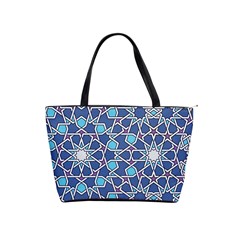 Islamic Ornament Texture, Texture With Stars, Blue Ornament Texture Classic Shoulder Handbag by nateshop