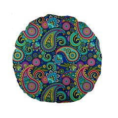 Patterns, Green Background, Texture Standard 15  Premium Round Cushions by nateshop